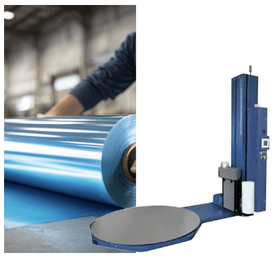 Envolvedora semiautomática con carro de pre-estirado