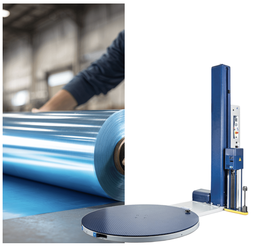 Envolvedora semiautomática con freno mecánico